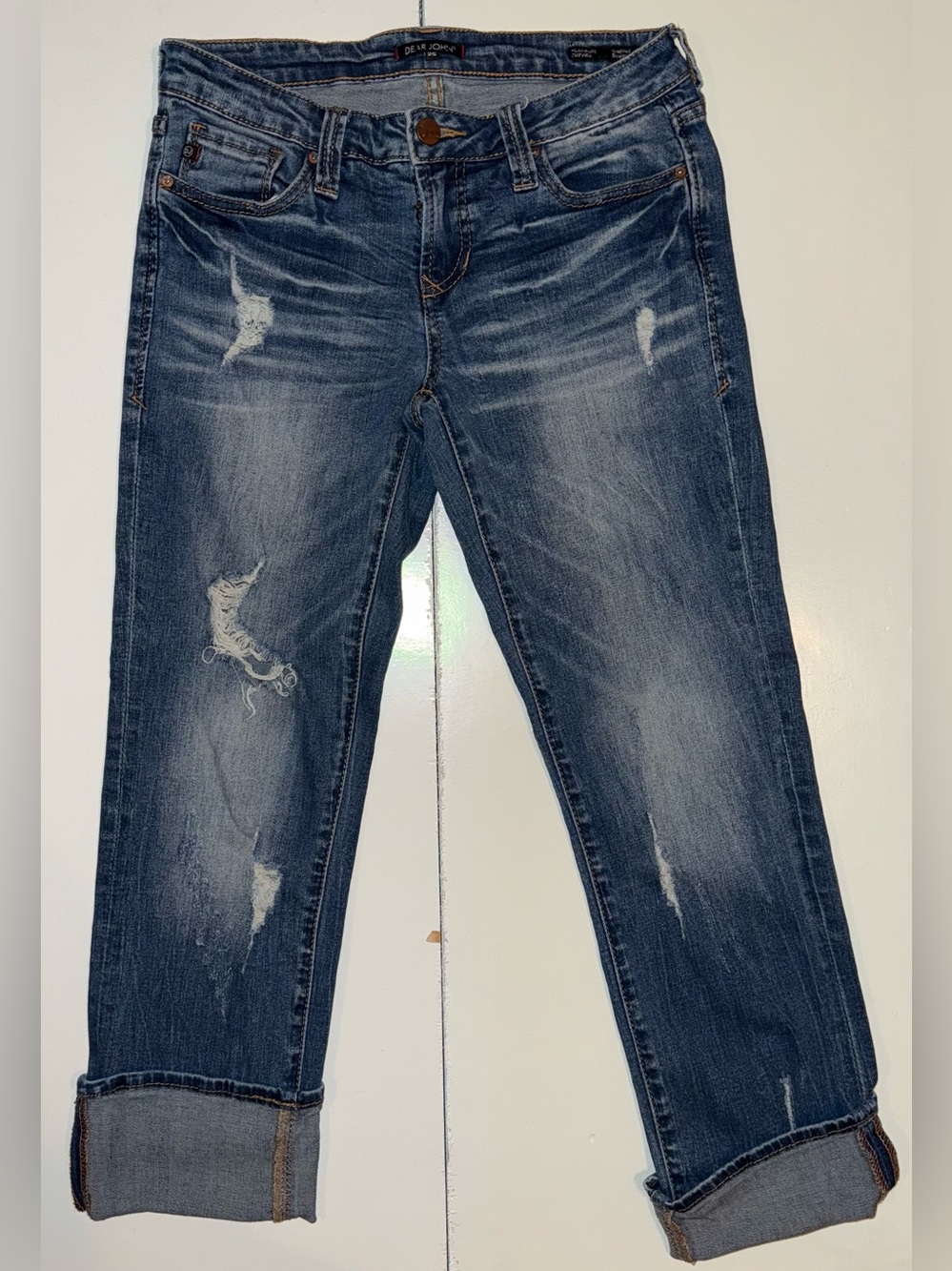 Dear John Distressed Cropped Jeans - Cuffed